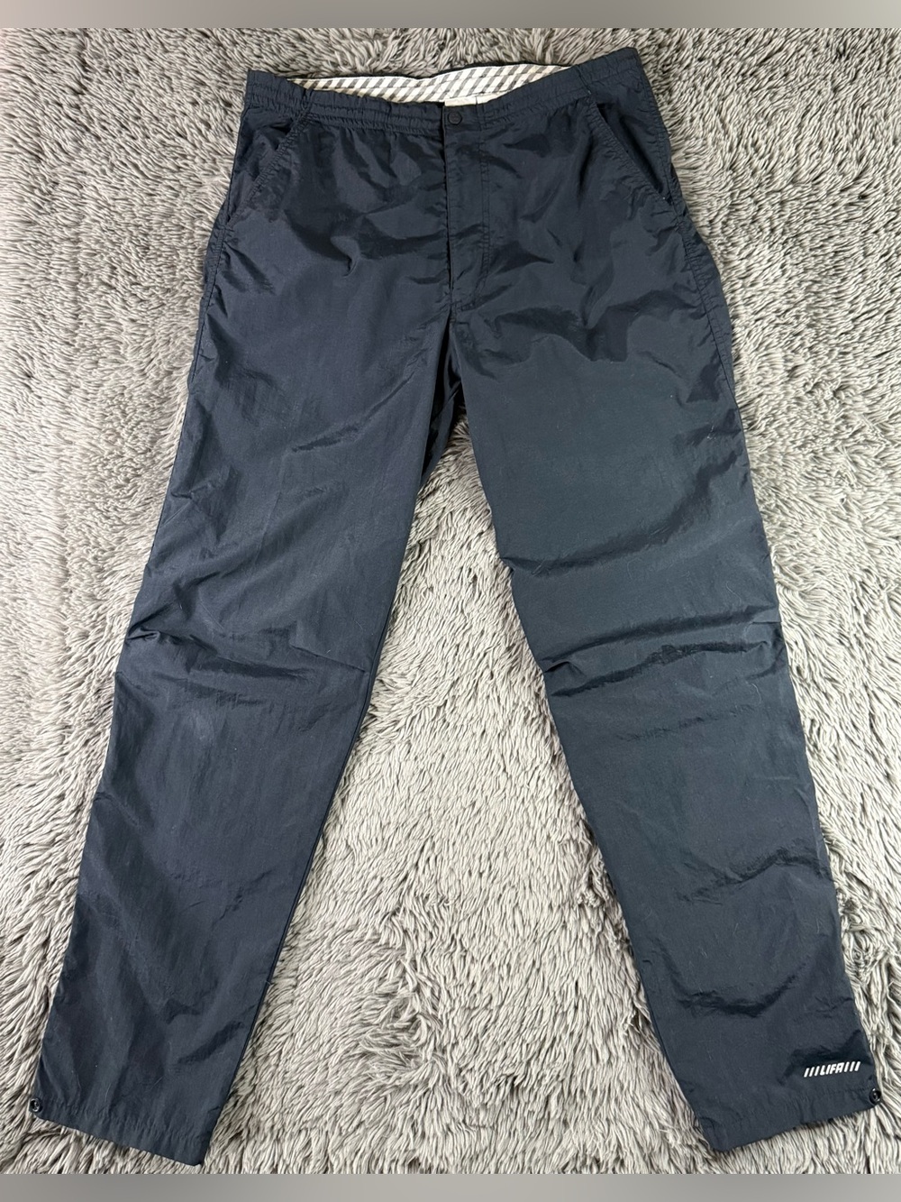 Helly Hansen Men’s Large Navy Windbreaker Track Pants Snap Hem Lightweight